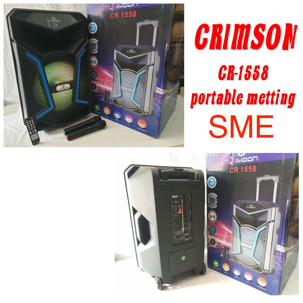 Speaker Meeting Portable Wireless Crimson 15"inch CR 1558 - Hitam