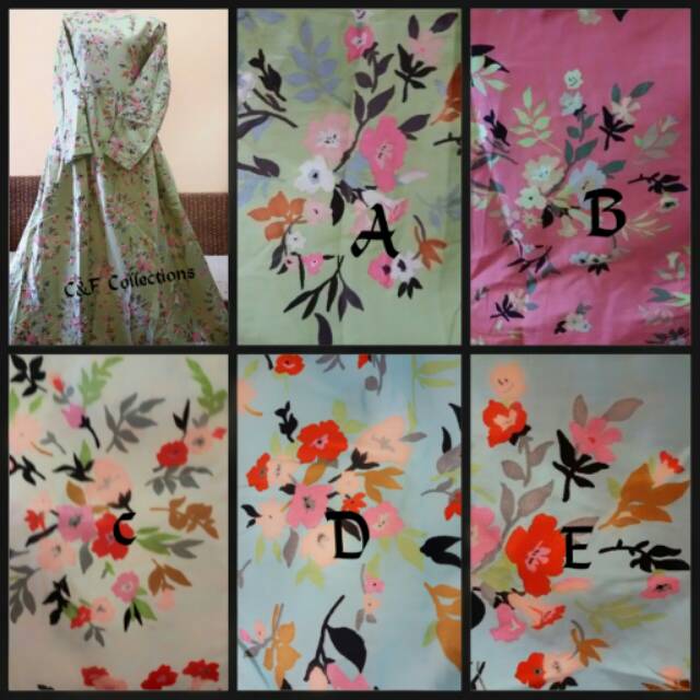 Gamis katun jepang original japan design tokai motif sakura size jumbo ld 120 real picture