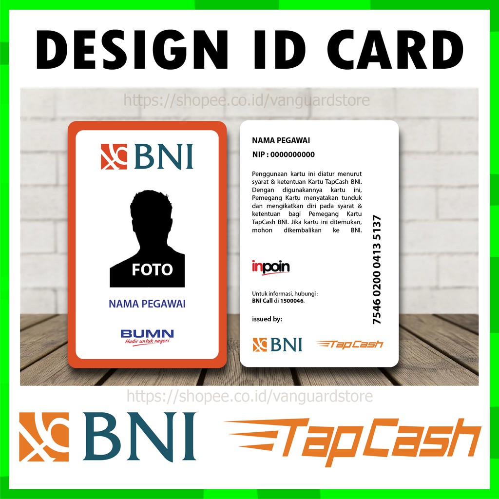 KARTU E MONEY ID CARD BNI TAPCASH KARTU ETOLL E MONEY TAPCASH BNI - 2 SISI