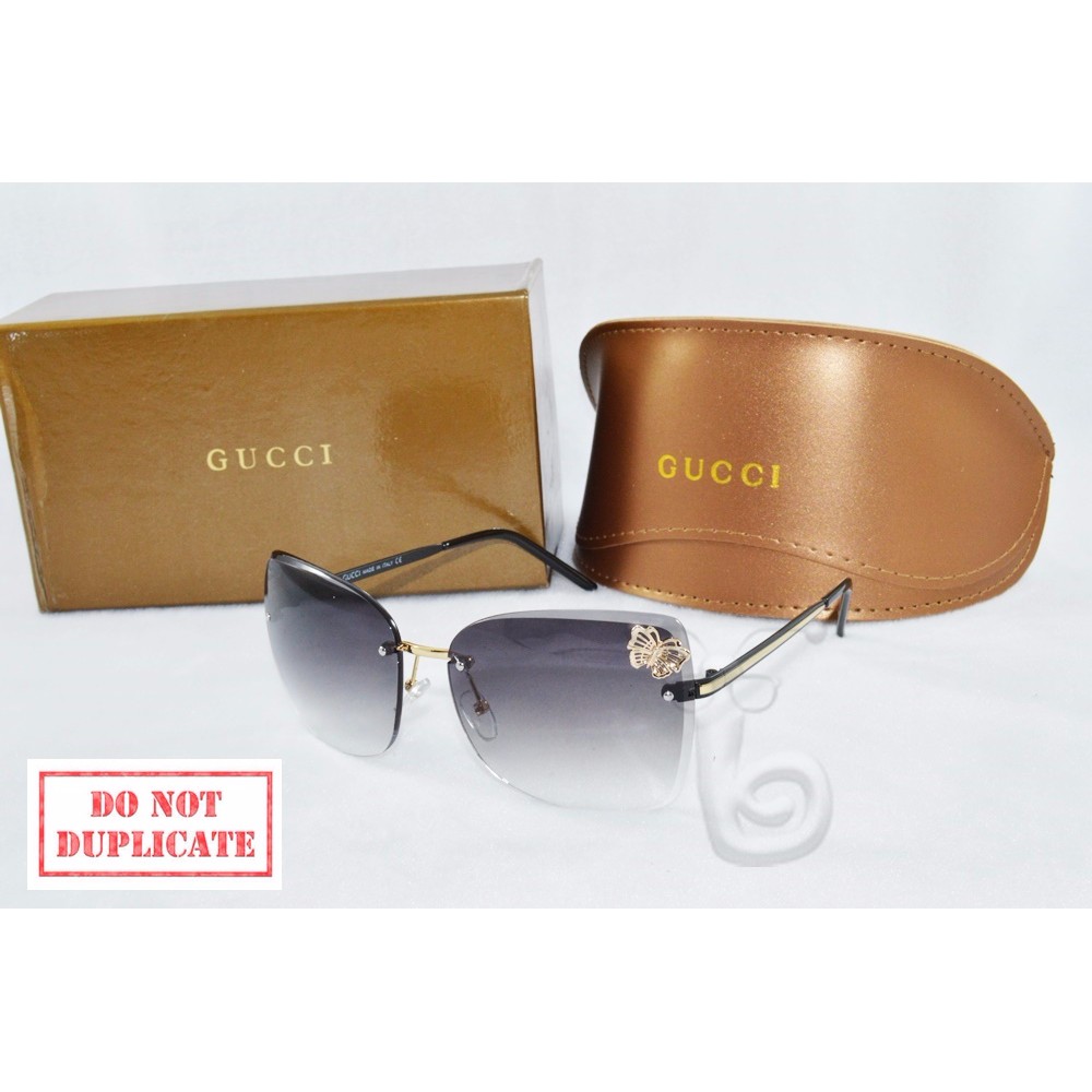 Kacamata Sunglass Wanita Gucci Kupu Hitam