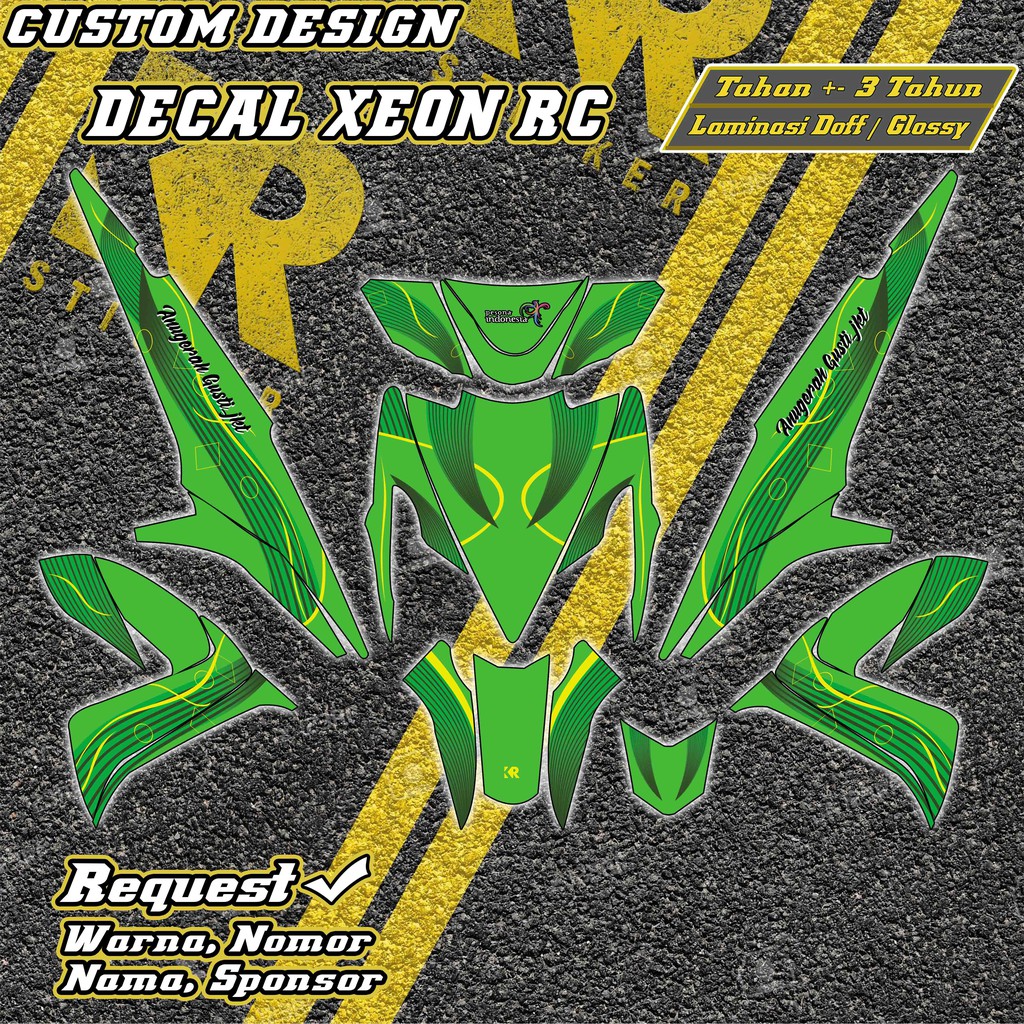 Decal Xeon RC 125 Custom Desain Stiker Xeon rc striping Xeon rc KR Sticker