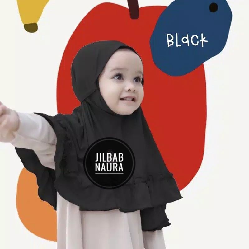 SD - JILBAB ANAK NAURA usia 0-3 th all size BAHAN  jersey balon