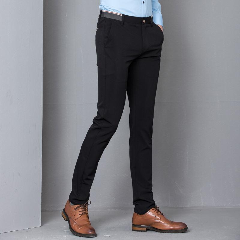 Lesta Langgeng Celana Formal Pria Slimfit Bahan Kain Drill Warna Hitam 27-36 Calya