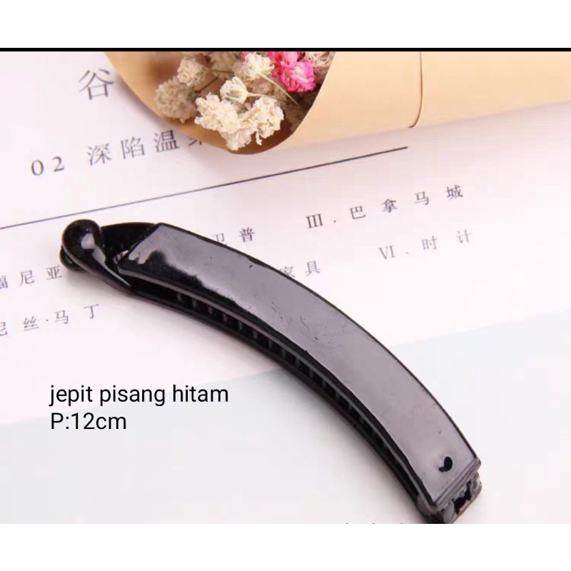 6pcs Jepit Pisang Hitam|Jepit Pisang Polos|Jepit Pisang 12cm