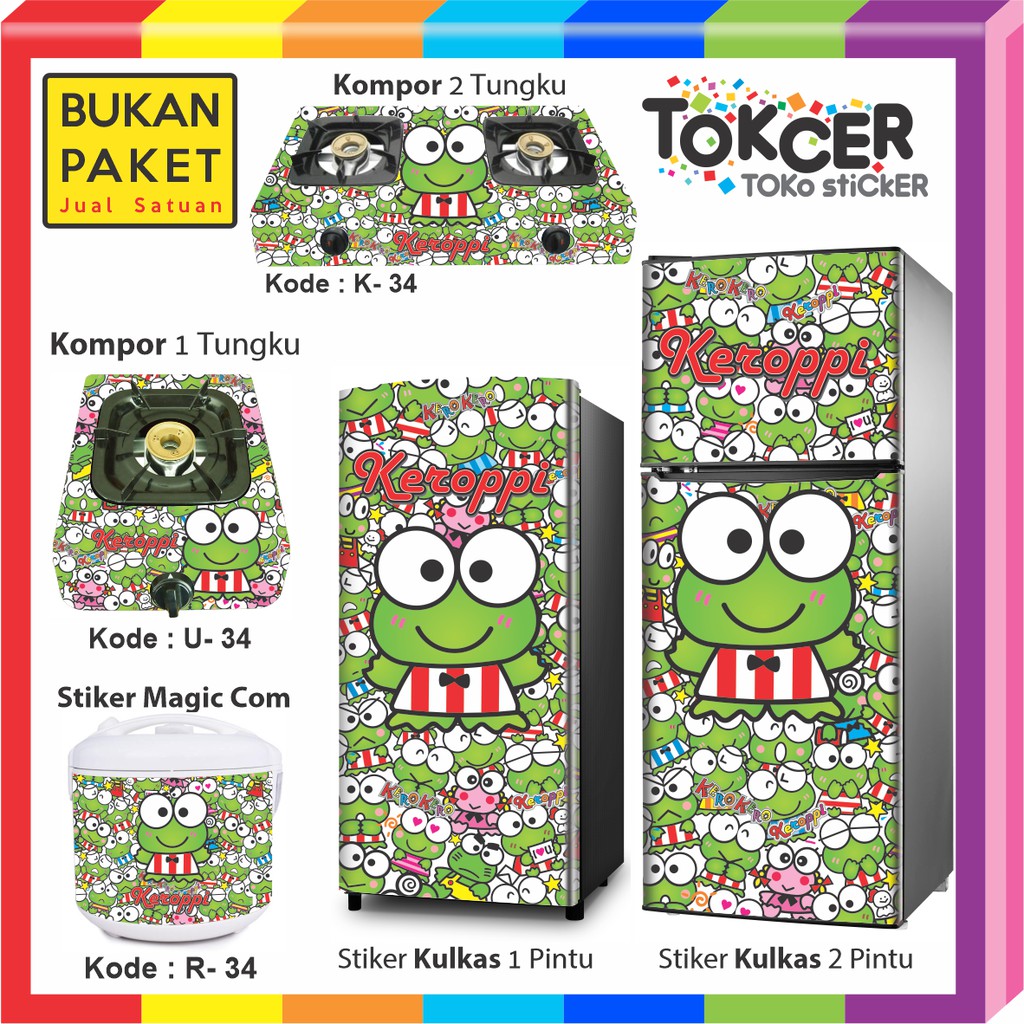 Stiker Kulkas / kompor / magic com motif  KEROPPI