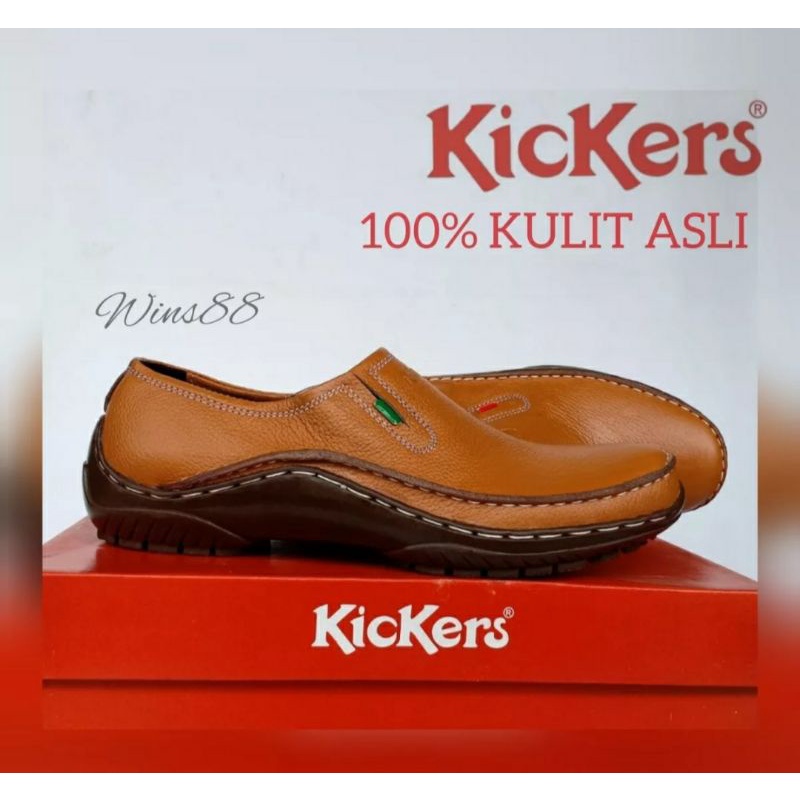 Sepatu Pria Casual // Sepatu Kickers Kulit Sapi Asli // Sepatu Kerja Kantor Kulit Original Hitam