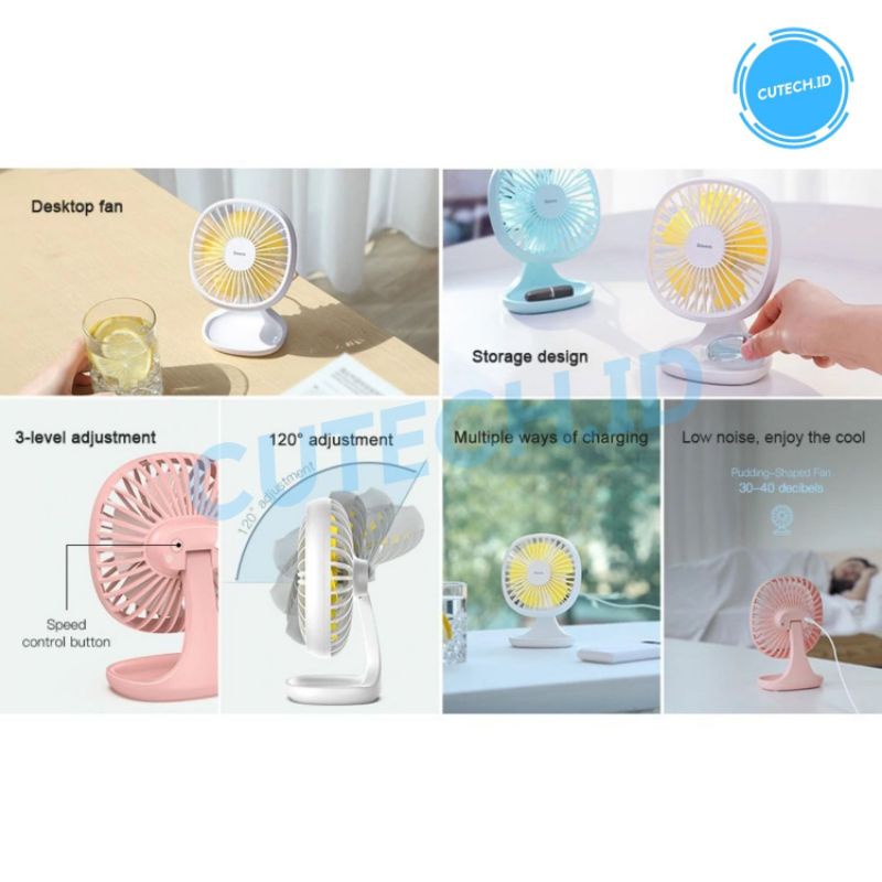 BASEUS PUDDING SHAPED MINI FAN KIPAS ANGIN PORTABLE