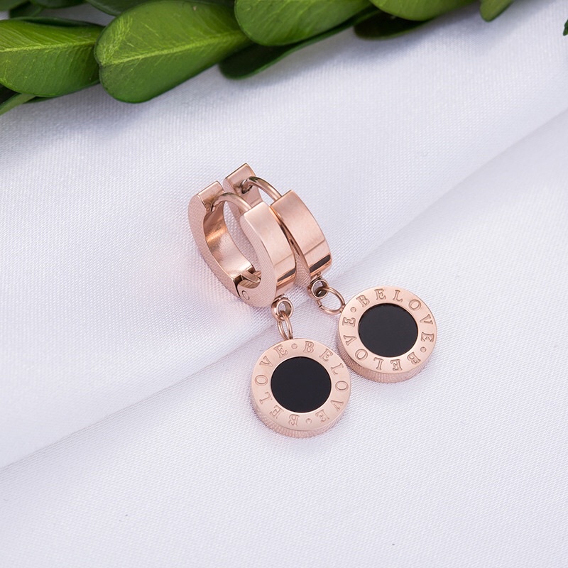 Anting Hoops Titanium Black Anti Karat Anti Luntur Anti Hitam