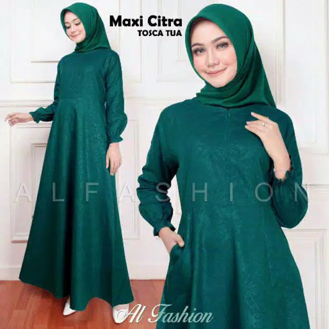 ABA agen baju HOMEDRESS muslim GAMIS wanita POLOS CITRA EMBOS ( DAPAT GAMIS AJA )-CITRA TOSCATUA