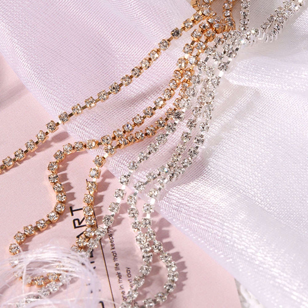 Mxbeauty Rantai Berlian Imitasi 3d Aneka Warna Bahan Metal Gaya Jepang Untuk Dekorasi Nail Art