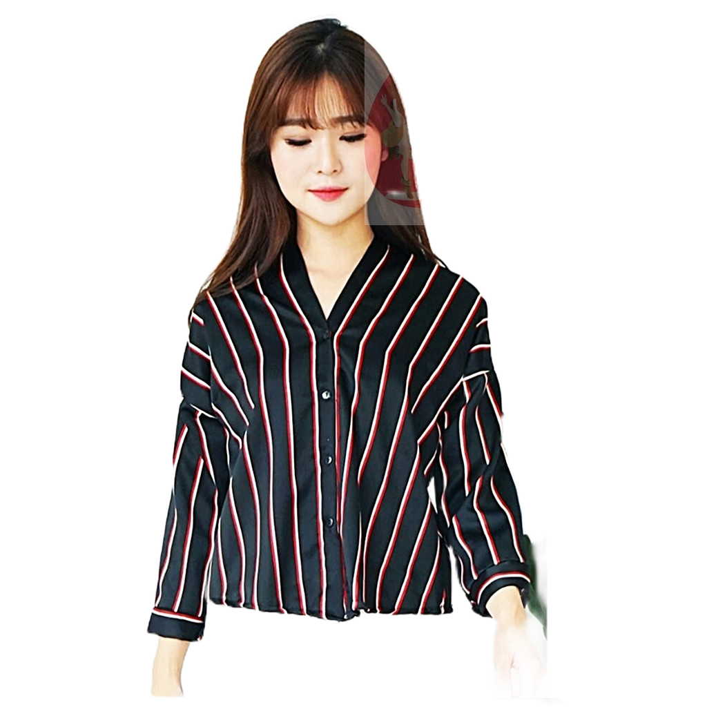 Kemeja Salur Wanita Kemeja Salur Cewek Baju Salur Cewek Baju Salur Wanita Baju Kerja Wanita Baju Sat