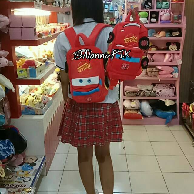 Tas Ransel Anak Dua Seleting Karakter Nemo / Cars size M dan L