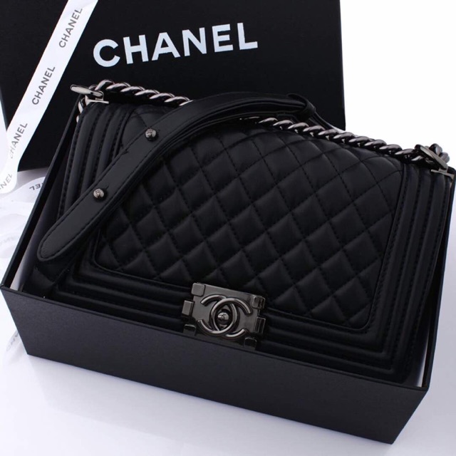 Chanel Boy Lambskin Include BOX with Black Nickel Hardware