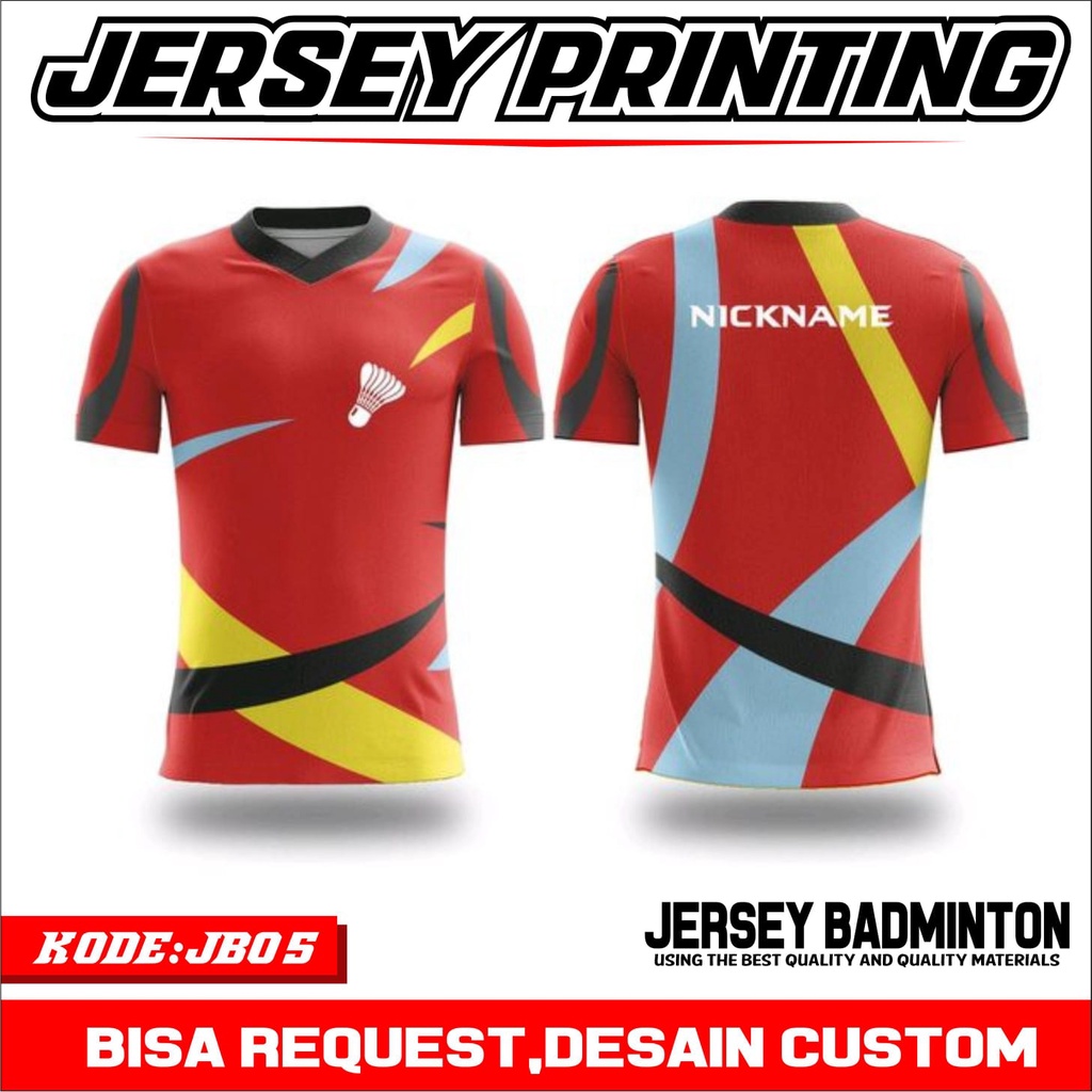 JERSEY OLAHRAGA BULU TANGKIS, BAJU OLAHRAGA OUTDOOR, JERSEY FULL PRINTING BAHAN BERKUALITAS