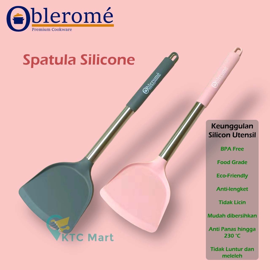 KTC Mart- Spatula Silicon/ Sutil Tahan Panas/ Capitan Silikon/ Silicone Cooking Utensil / Alat Masak Silikon Anti Lengket Food Grade