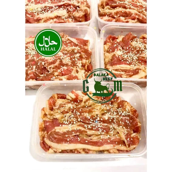 

daging sapi slice dengan bumbu khas balaka beef