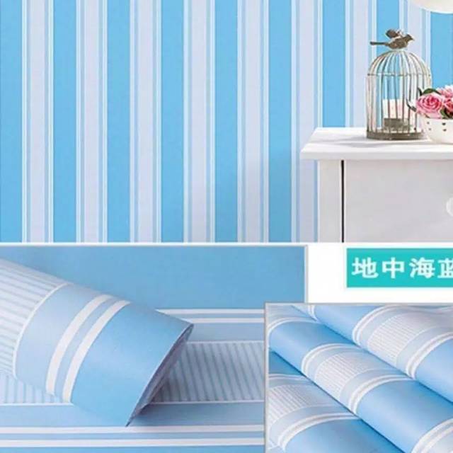 Wallpaper salur biru walpaper dinding salur biru WALLPAPER DINDING WALPAPER BIRU