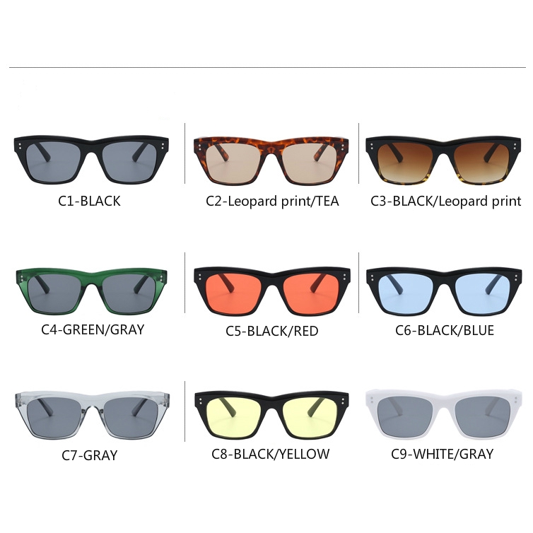 Fashion Rice Nail Square Narrow Frame European and American Retro Men's and Women's Sunglasses