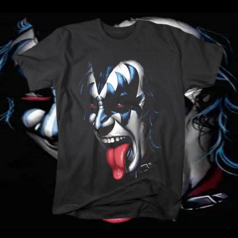 kaos baju GENE SIMMONS band KISS logo FACE tokoh karakter tee vintage music musisi metal rock metal 