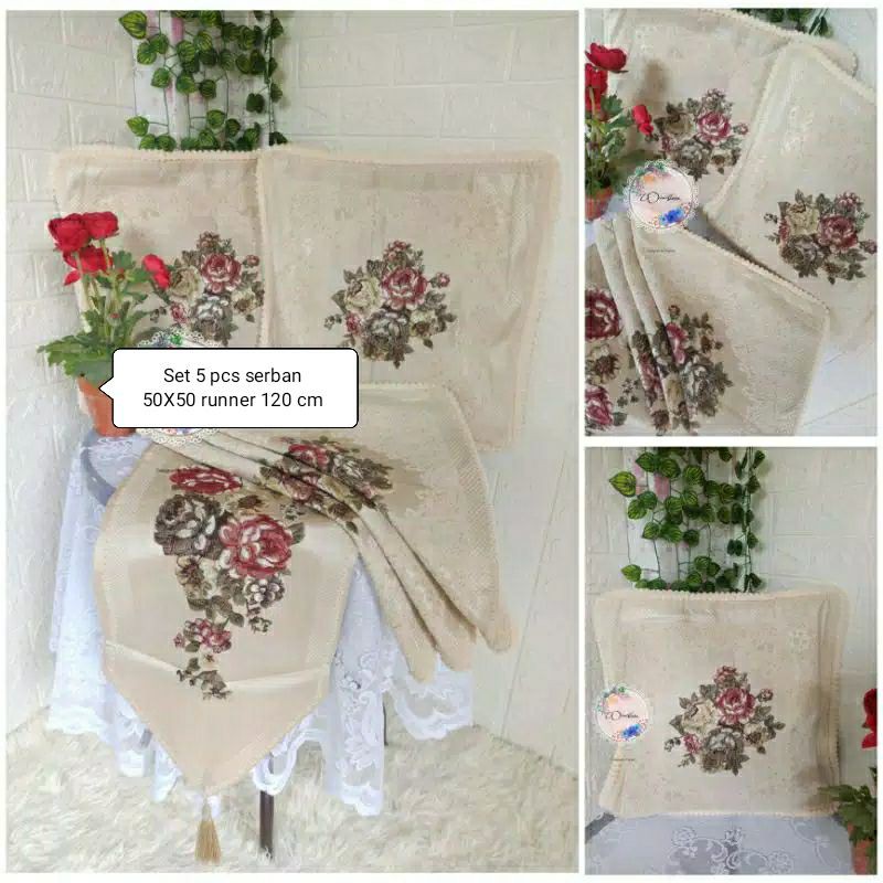 

Set serban belgi lukis embos import