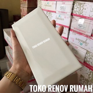  keramik  bevel 10x20 putih  polos  mengkilap keramik  