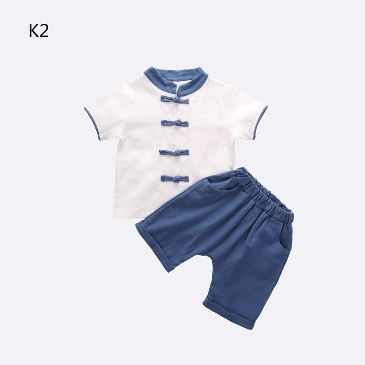 Set Kaos  Cheongsam Celana  Pendek  Simple untuk Anak Laki  