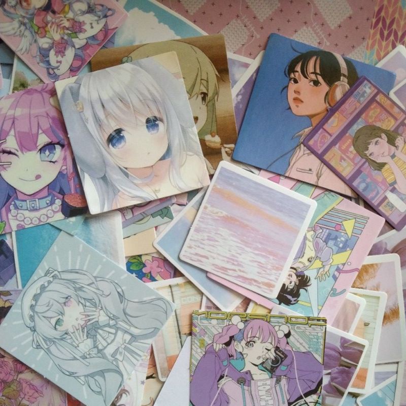 

Sticker Aesthetic Kawaii,stiker lucu, cute Girl dan pemandangan bentuk kotak-kotak