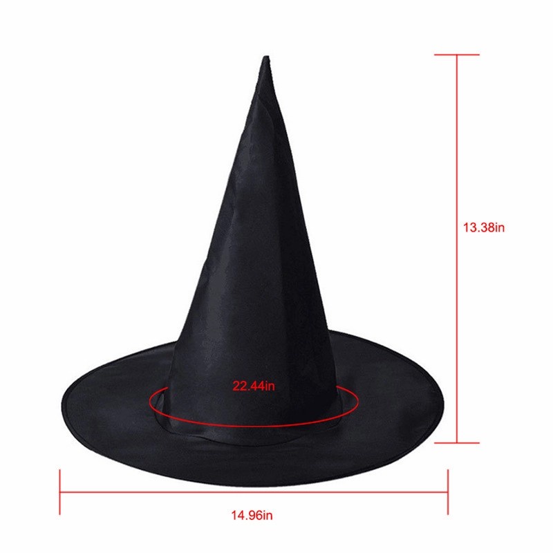 Topi Kostum Nenek Sihir Penyihir Witch Hat Pesta Halloween Party Hitam