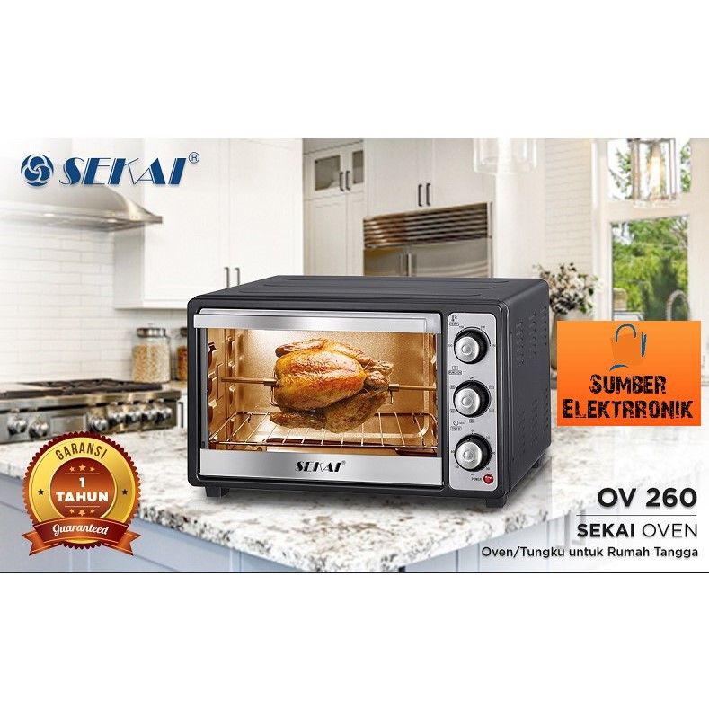 SEKAI Oven Listrik Low Watt / Pemanggang Makanan Serbaguna 26L - OV 260 Free Bubble