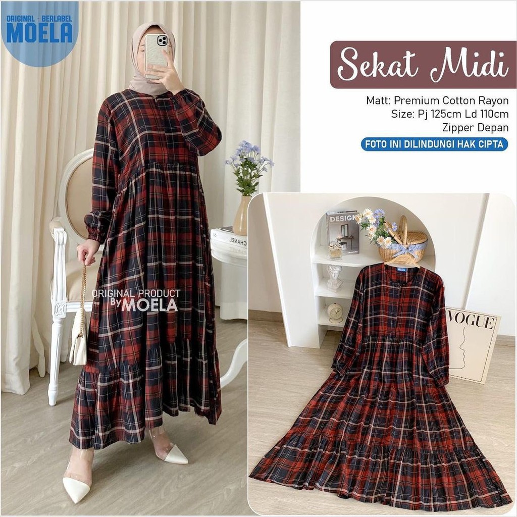 Sanso Midi Dress Gamis Rayon Midi Remaja Terbaru