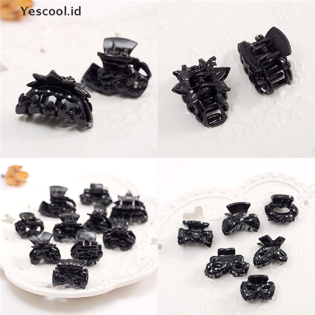 10 Pcs Jepit Rambut Model Cakar Bahan Plastik Warna Hitam