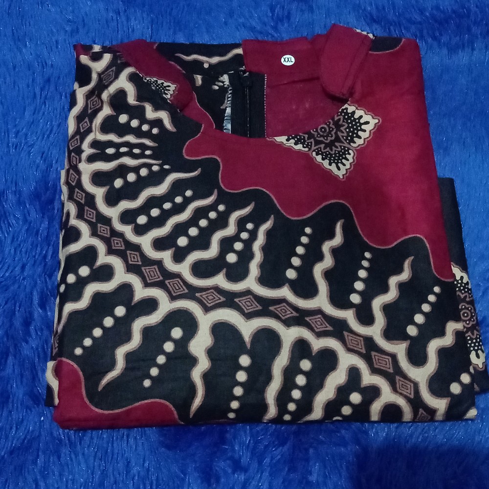 Tey-17 Batik Wanita Asj Sa Hrb026 Kenongo Kemeja Tosca Pendek