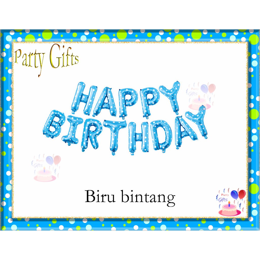 COD Balon paket huruf happy birthday ulang tahun warna pelangi rainbow balon party