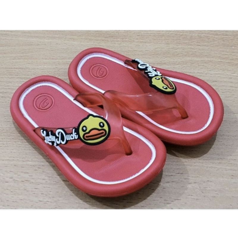 SANDAL JEPIT ANAK CEWE GAMBAR BEBEK DULUX 311D UKURAN 24-29 BAHAN KARET