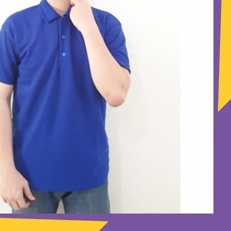 ✺ Kaos kerah biru benhur - polo polos biru - kaos kerah polos biru - Biru, M ✯