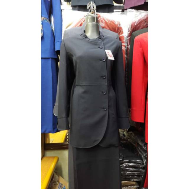 Blazer kerja warnA abu tua set rok