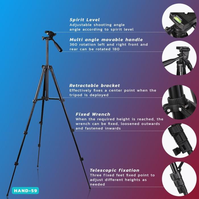 TRIPOD 3120 aksesoris tripod handphone tinggi bahan alumunium 2m new