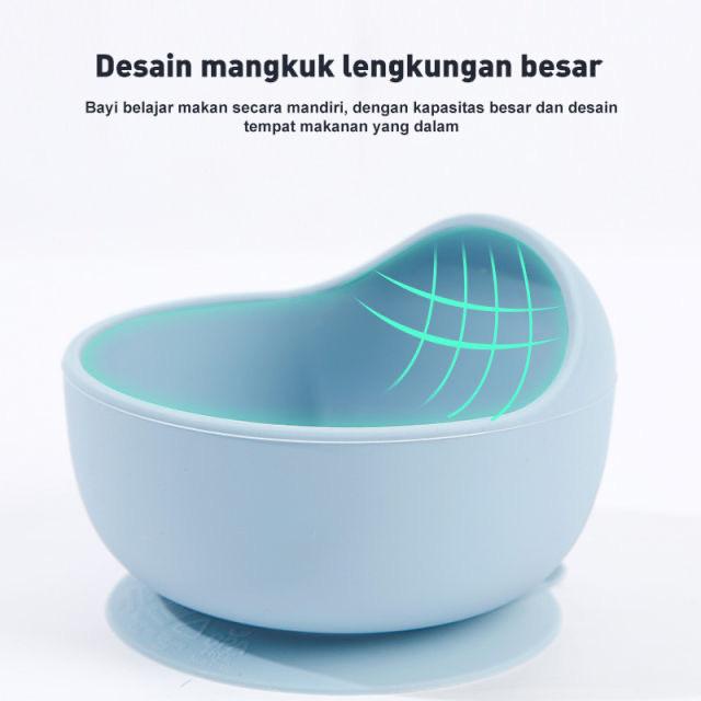 (PRODUK BARU!!!) PREMIUM SILICONE BOWL FREE SPOON /MANGKOK SILIKON ANAK BPA FREE