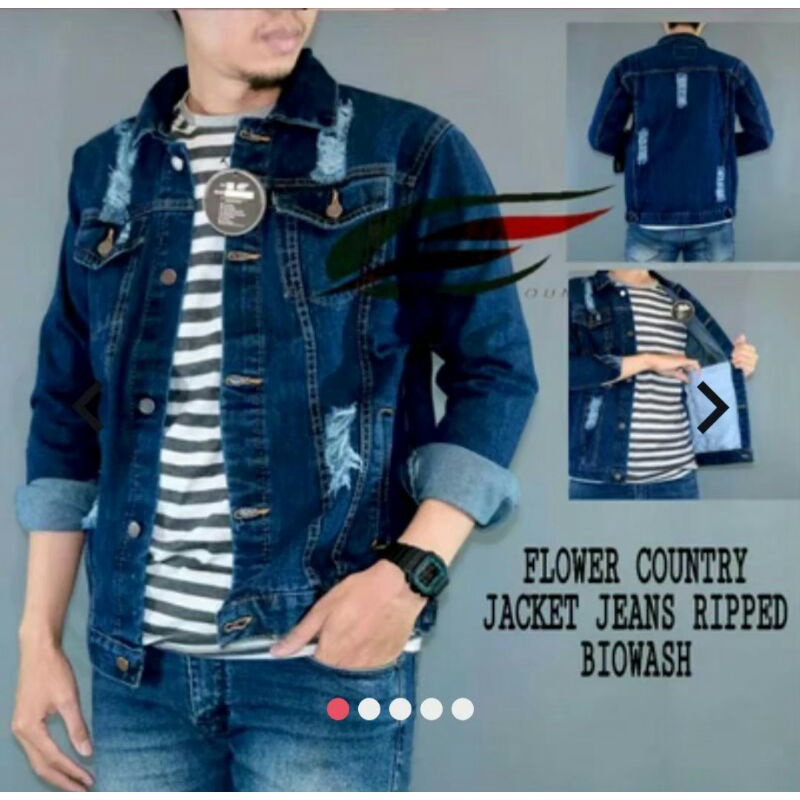 Jaket Jeans Pria /Levis denim Sobek /Sobek Biothink