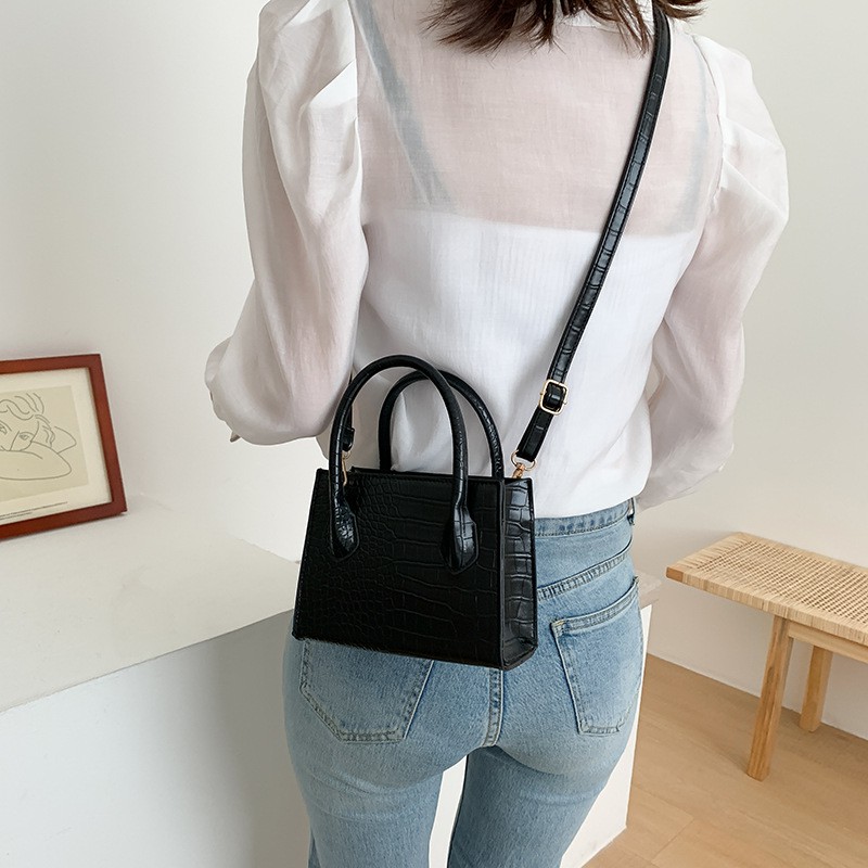 FINOM MASNA - Shoulder Bag Wanita Vintage Korean | Sling Bag Croco 2in1