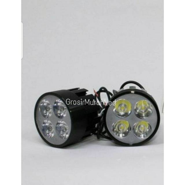 Lampu Tembak Sorot Spion LED CREE 4 MATA Motor Universal