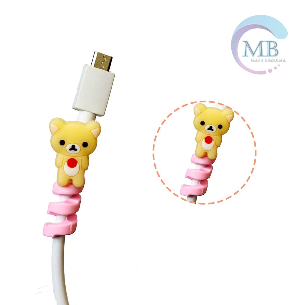 Cable Saver TWIST Cable Protector SPIRAL Pelindung Ujung Kabel karakter android iphone MB3188