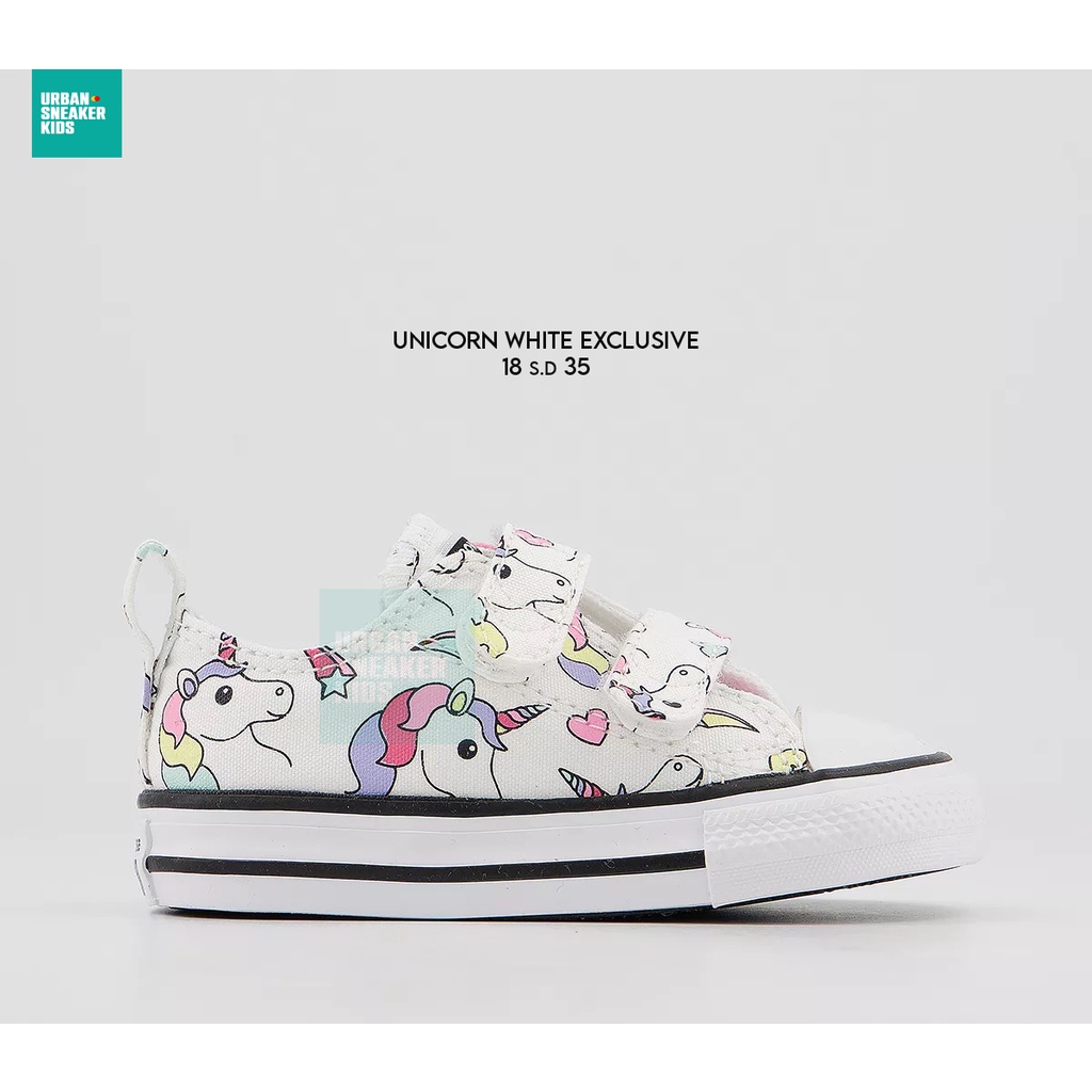 Sepatu Anak Converse All Star 2vlace Trainers Unicorn White Exclusive 18-35 Usia Baby TK SD