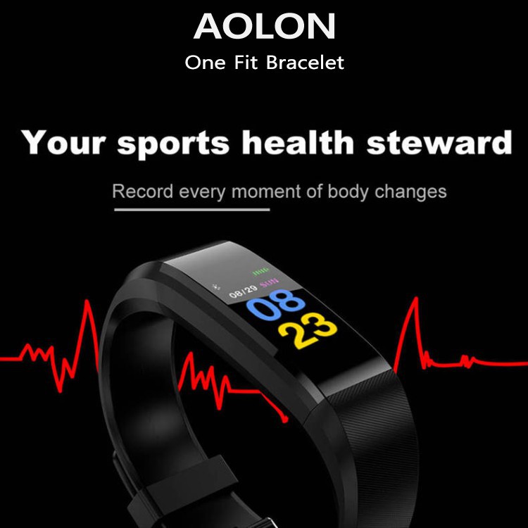 Smartband 115 PLUS Water Resist Sports Pedometer Heart Rate Monitor Bluetooth