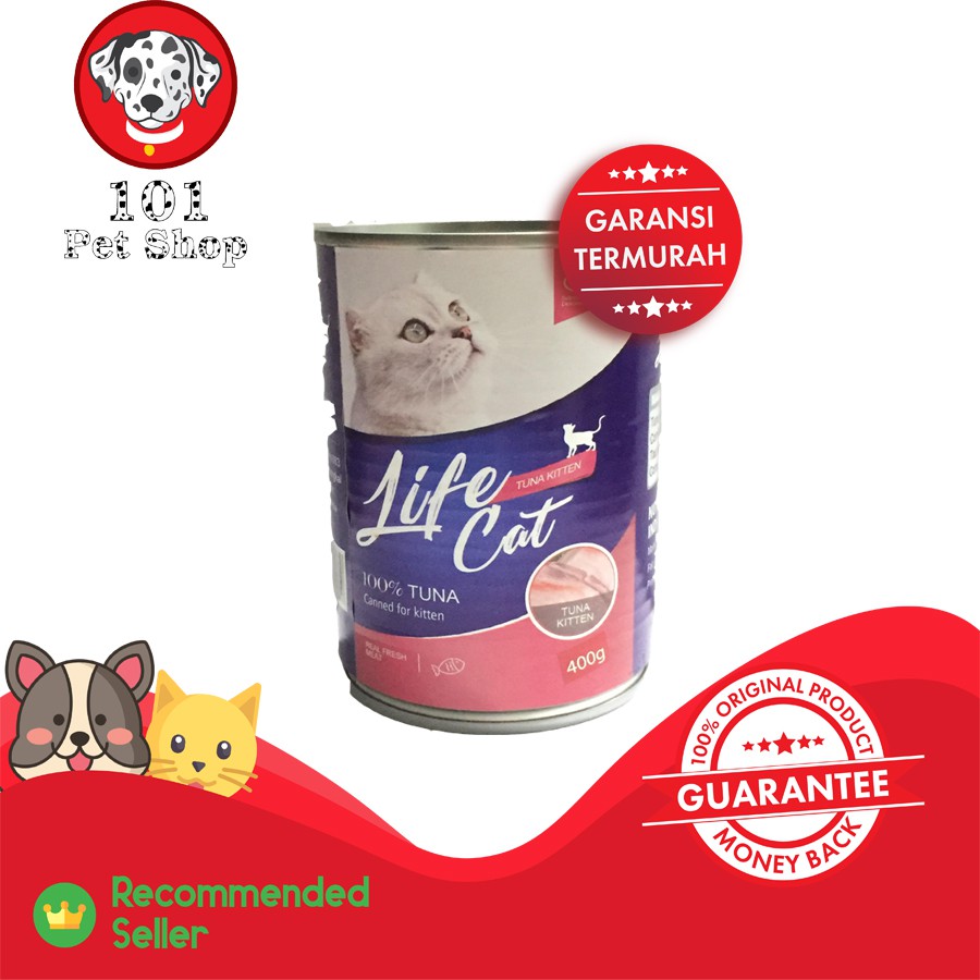 Makanan kucing life cat wet food kaleng 400gr - kitten tuna