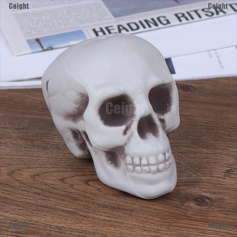 Kepala Tengkorak Mini Bahan Plastik untuk Dekorasi Halloween