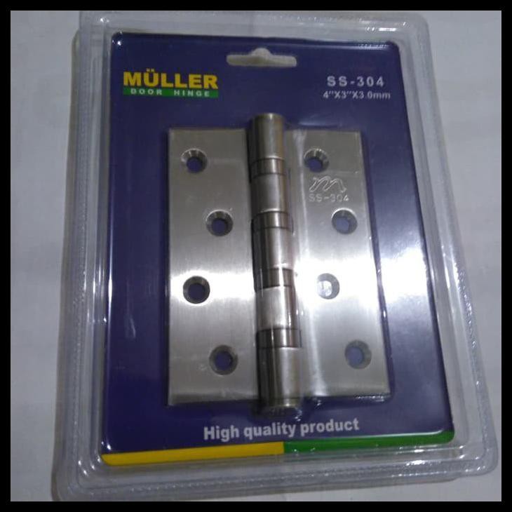 ENGSEL PINTU MULLER 4 INC / DOOR HINGE SS - 304 ASLI KUNINGAN