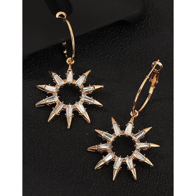 LRC Anting Tusuk Fashion Gold Artificial Crystal Ray Earrings D41497