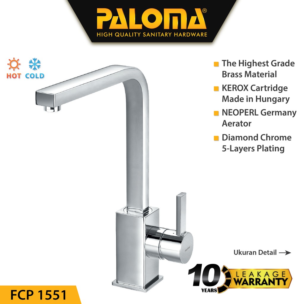 PALOMA FCP 1551 Keran Mixer Cuci Piring Dapur Panas Dingin Kran Air
