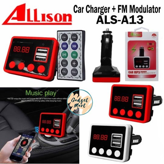 FM MODULATOR SAVER MP3 PLAYER 3 IN 1 ALLISON ALS-A13